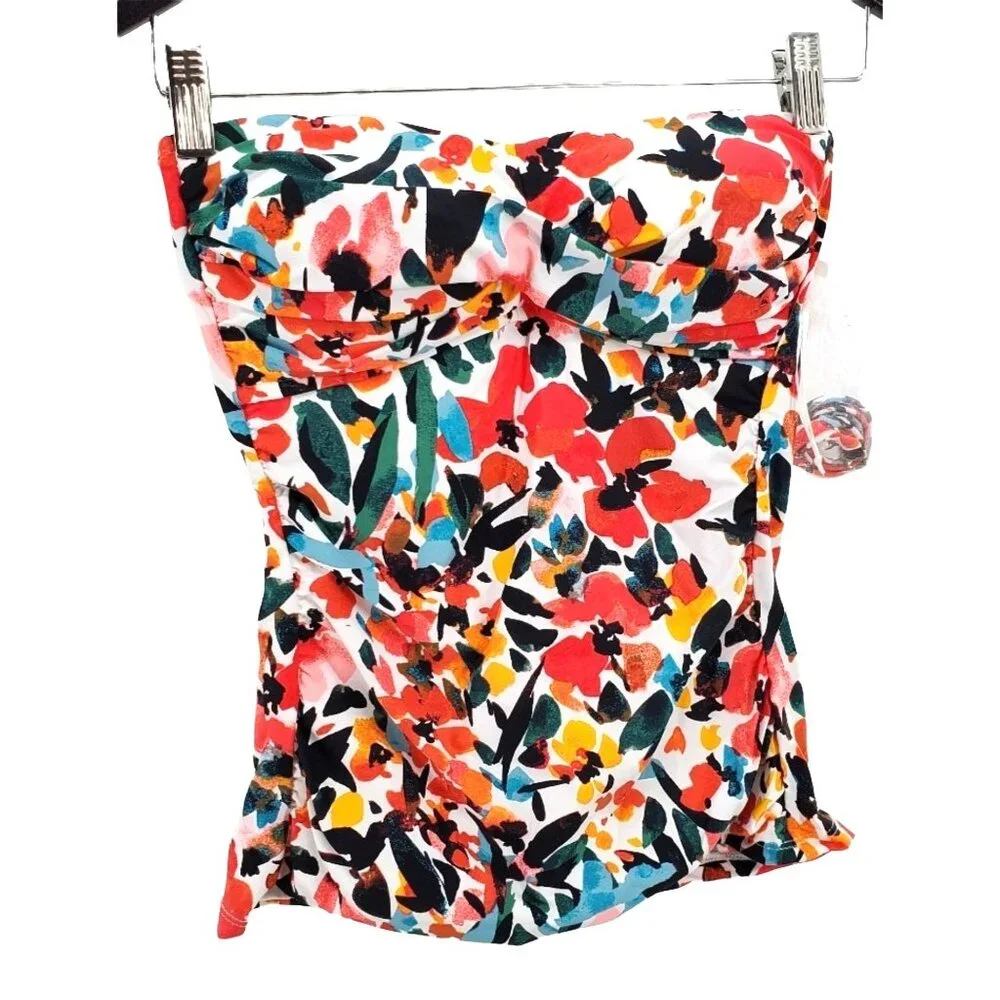 Anne Cole XS Tankini Top Twist Sweetheart Swim Bikini Removable Halter Swimwear